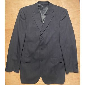 Profilo Uomo Gray Chambray 100% Wool Sport Coat Blazer Jacket 39R